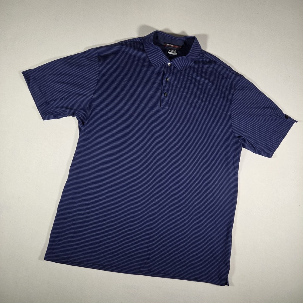 Tiger Woods Collection Nike Polo Shirt Mens Size Large NikeFitDry‎ Striped